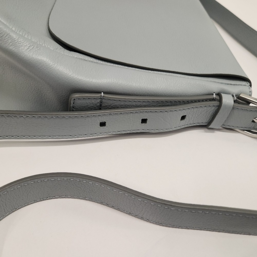 Fossil Leather Grey Harper Large Flap Crossbody Purse - Picture 9 of 16